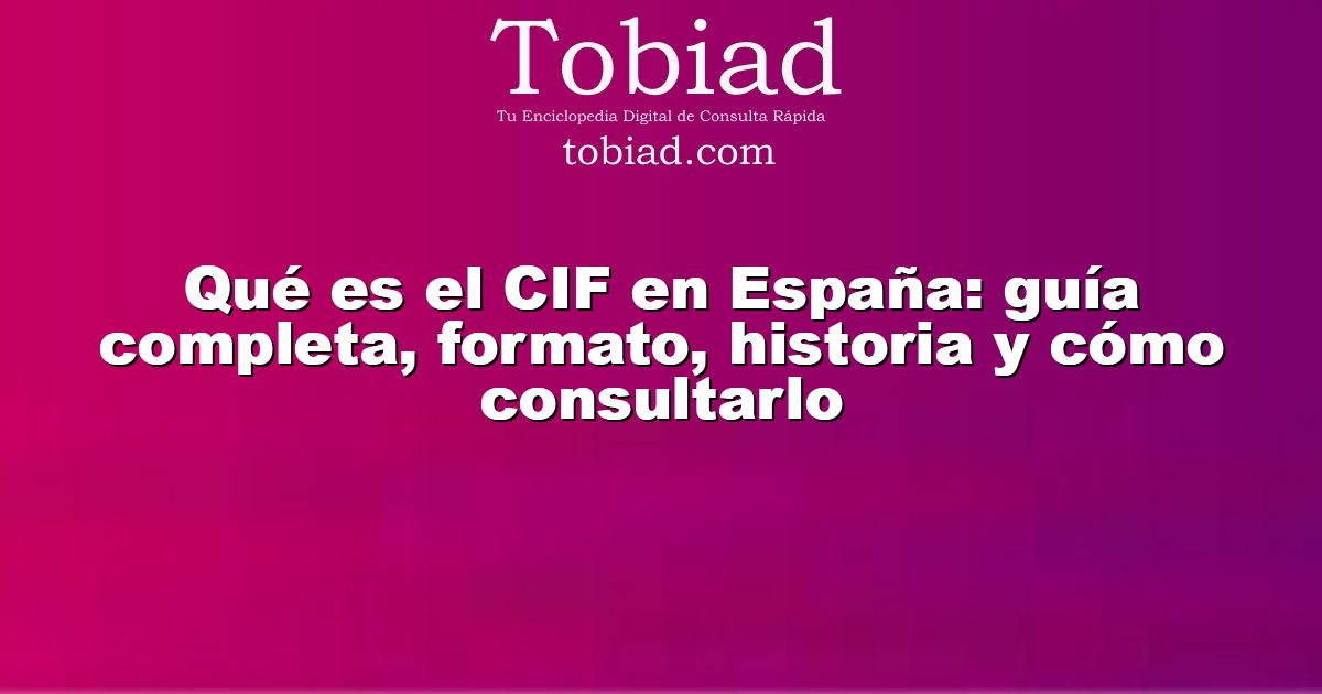  Qué es el CIF en España: guía completa, formato, historia y cómo consultarlo