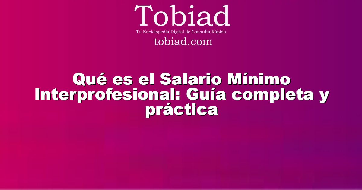  Qué es el Salario Mínimo Interprofesional: Guía completa y práctica
