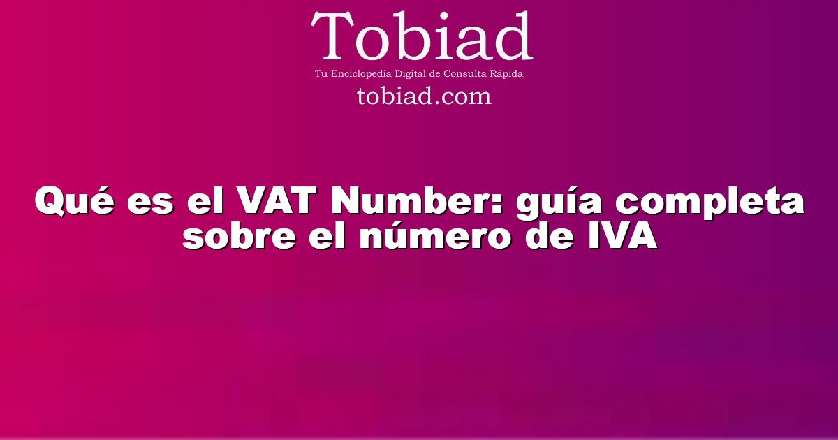  Qué es el VAT Number: guía completa sobre el número de IVA
