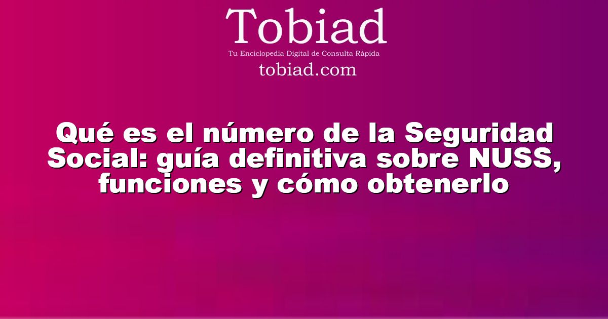  Qué es el número de la Seguridad Social: guía definitiva sobre NUSS, funciones y cómo obtenerlo